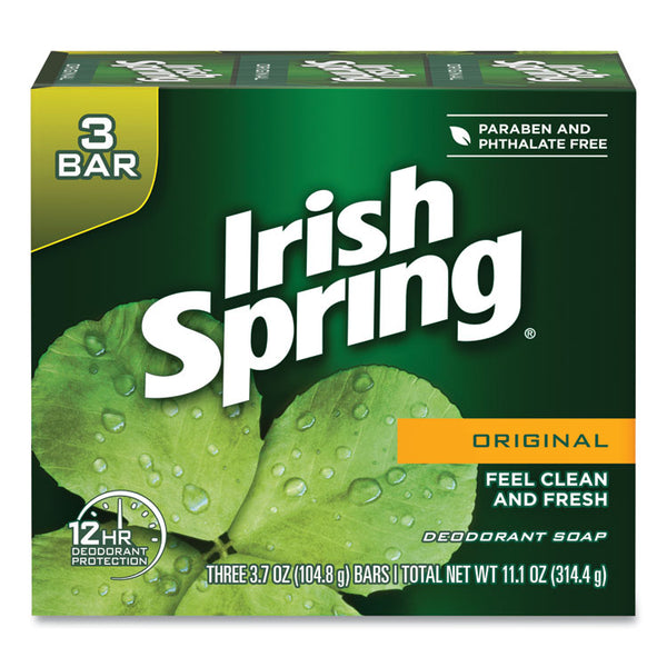 Irish Spring® Bar Soap, Clean Fresh Scent, 3.75 oz, 3 Bars/Pack, 18 Packs/Carton (CPC14177)