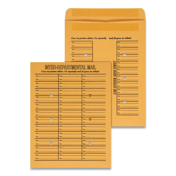 Universal® Deluxe Interoffice Press and Seal Envelopes, #97, Two-Sided Three-Column Format, 10 x 13, Brown Kraft, 100/Box (UNV63570)