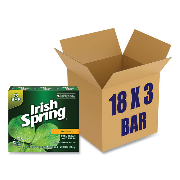 Irish Spring® Bar Soap, Clean Fresh Scent, 3.75 oz, 3 Bars/Pack, 18 Packs/Carton (CPC14177)