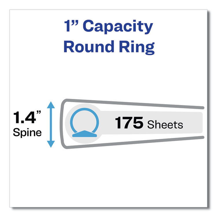Avery® Legal Durable Non-View Binder with Round Rings, 3 Rings, 1" Capacity, 14 x 8.5, Black, (6400) (AVE06400) Each