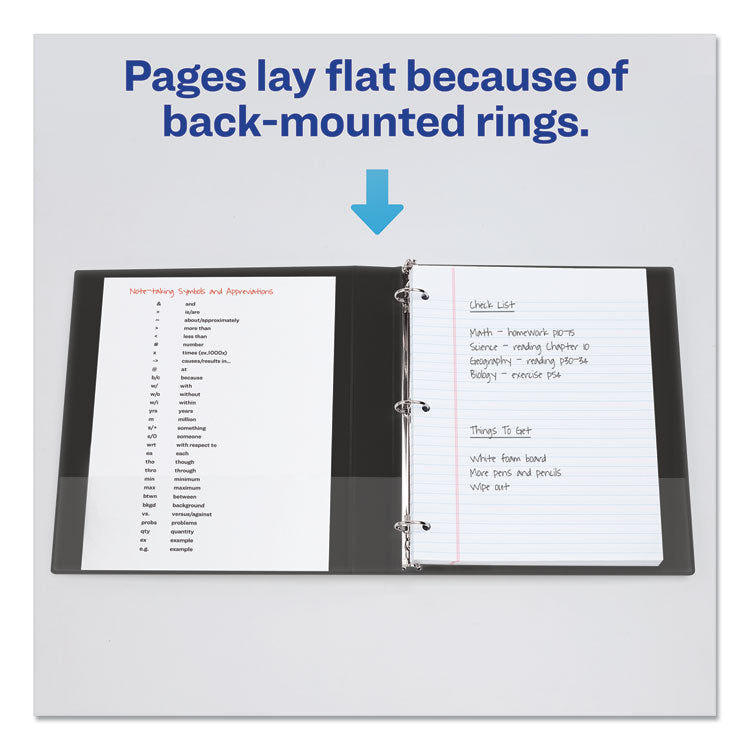 Avery® Legal Durable Non-View Binder with Round Rings, 3 Rings, 1" Capacity, 14 x 8.5, Black, (6400) (AVE06400) Each