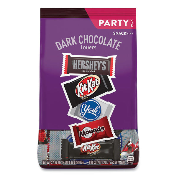 Hershey®'s Dark Chocolate Lovers Snack Size Party Pack, 32.89 oz Bag, Approximately 60 Pieces (HRS99995)