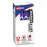 Avery® MARKS A LOT Large Desk-Style Permanent Marker, Broad Chisel Tip, Purple, Dozen (8884) (AVE08884)