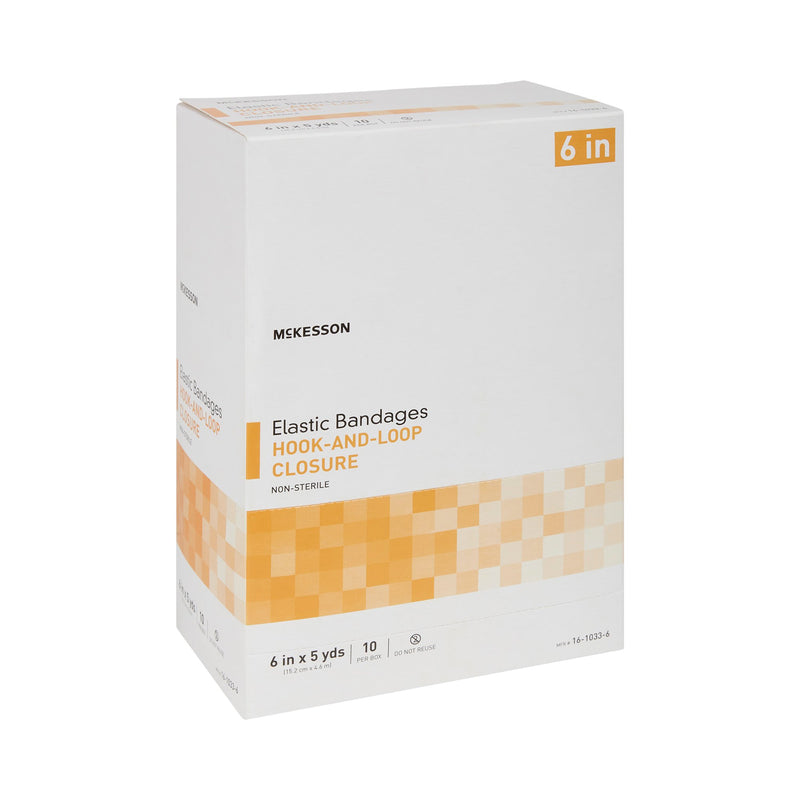 McKesson Elastic Bandage 6 Inch X 5 Yard Single Hook and Loop Closure Tan NonSterile Standard Compression (454621_RL) 1/RL