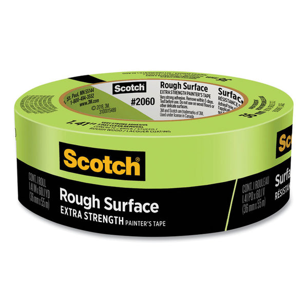 Scotch® Rough Surface Extra Strength Painter's Tape, 3" Core, 1.41" x 60.1 yds, Green (MMM206036AP)