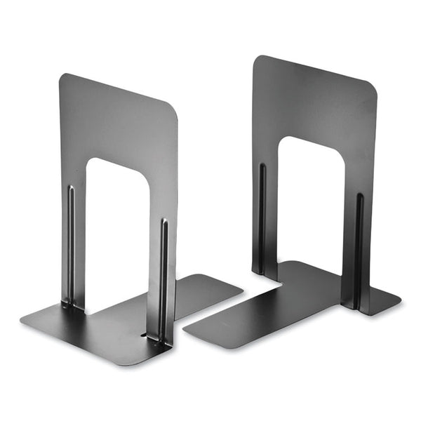 Officemate Nonskid Steel Bookends, 5 7/8&quot;x8 3/16&quot;x9, Black (OIC93051) Each