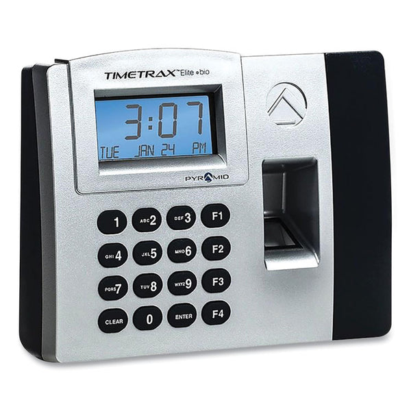 Pyramid Technologies TimeTrax Elite Biometric Time Clock, 50 Employees, Black (PTITTELITEEK) Each