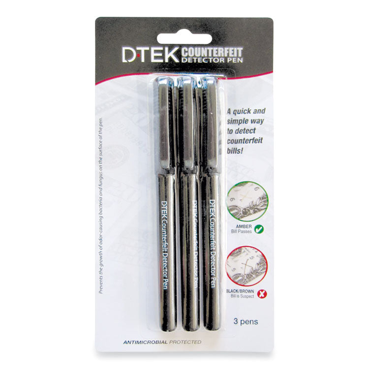 CONTROLTEK® DTEK Counterfeit Detector Pens, U.S. Currency, 3/Pack (CNK560191)