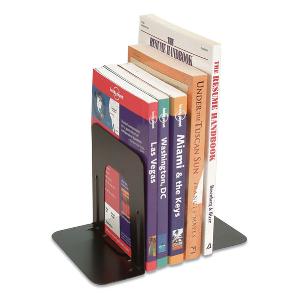 Officemate Nonskid Steel Bookends, 5 7/8&quot;x8 3/16&quot;x9, Black (OIC93051) Each