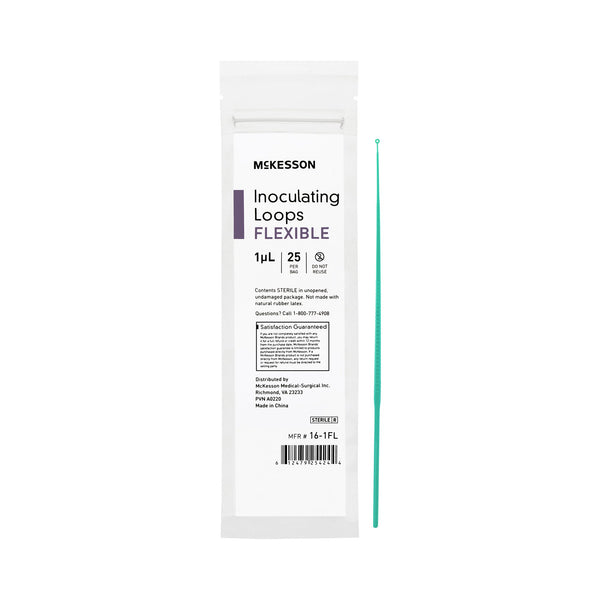 McKesson Inoculating Loop 1 µL High Impact Polystyrene Integrated Handle Sterile (1175306_BG) 25/BG