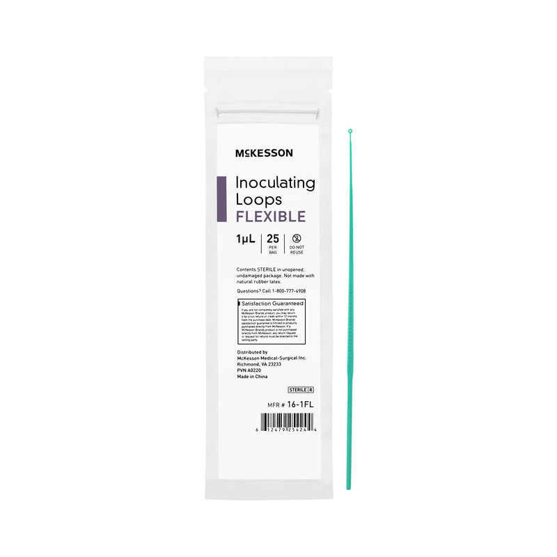 McKesson Inoculating Loop 1 µL High Impact Polystyrene Integrated Handle Sterile (1175306_BG) 25/BG