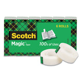 Scotch® Magic Tape Refill, 1" Core, 0.75" x 22.2 yds, Clear, 6/Pack (MMM810S6)