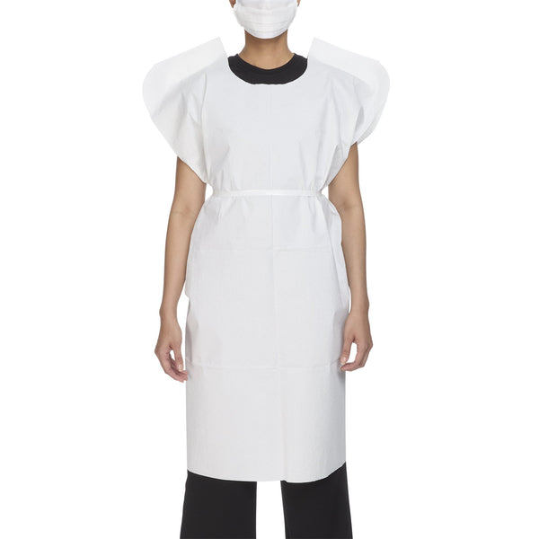 McKesson Patient Exam Gown One Size Fits Most White Disposable (906756_CS) 50/CS