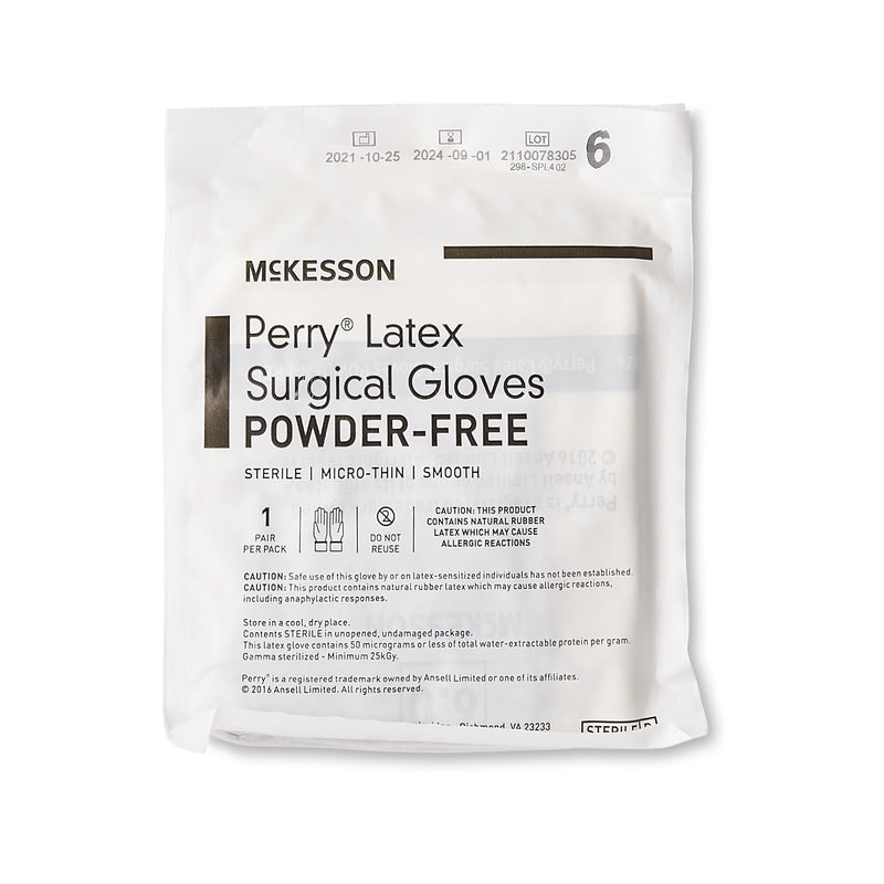 McKesson Perry® Surgical Glove Size 6 Sterile Latex Standard Cuff Length Smooth Brown Not Chemo Approved (1044728_BX) 50/BX