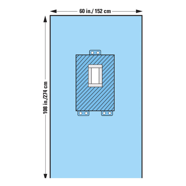 O&M Halyard Inc Abdominal Drape Pediatric Laparotomy Drape 60 W X 108 L Inch Sterile (141444_CS) 15/CS