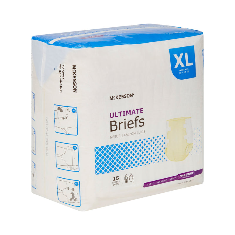 McKesson Unisex Adult Incontinence Brief X-Large Disposable Heavy Absorbency (1123846_CS) 60/CS