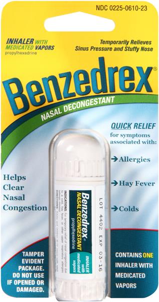 Benzedrex® Nasal Decongestant 250 mg Strength Inhalation (830830_EA) 1/EA