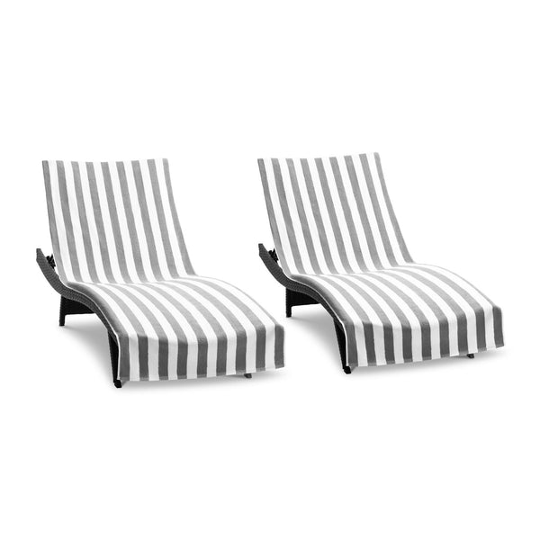 Arkwright Home California Cabana Chaise Cover 30x85 Grey (2/Pack) (P-CC-CABANA-GY) 2/PK
