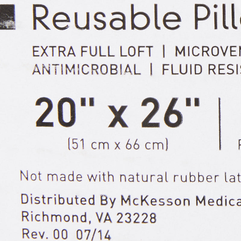 McKesson Bed Pillow 20 X 26 Inch White Reusable (939586_EA) 1/EA