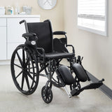 McKesson Lightweight Wheelchair Dual Axle Desk Length Arm Swing-Away Elevating Legrest Black Upholstery 16 Inch Seat Width Adult 300 lbs. Weight Capacity (1065283_EA) 1/EA