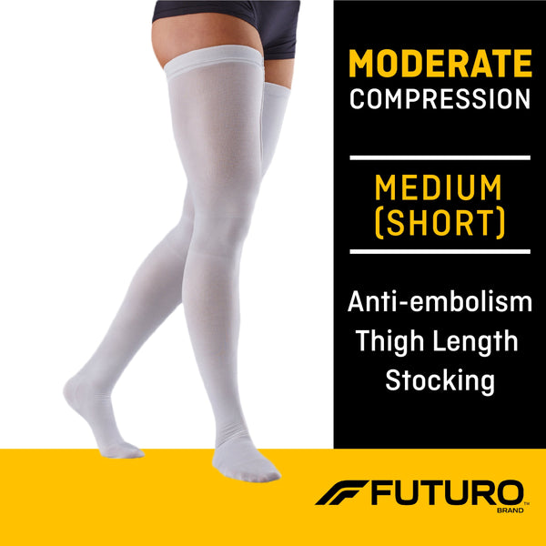 3M™ Futuro™ Anti-embolism Stocking Thigh High Medium / Short White Closed Toe (1084281_PR) 1/PR