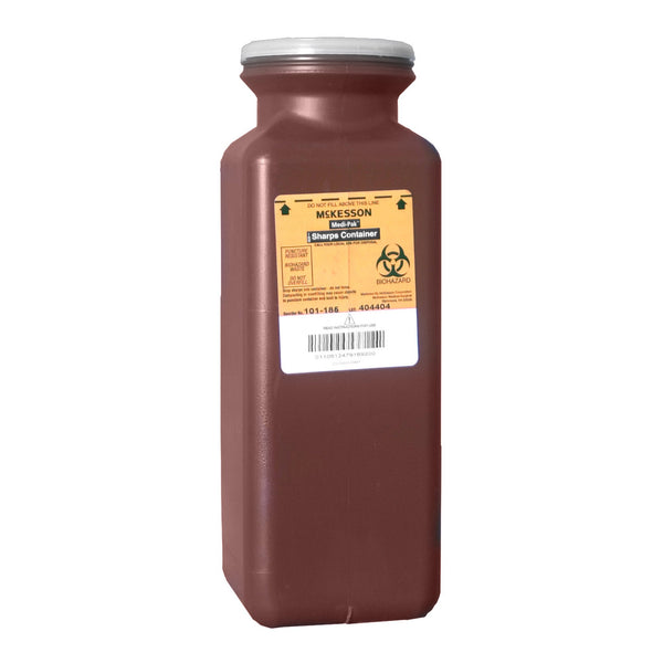 McKesson Sharps Container Red Base 10 H X 3-1/2 W X 3-1/2 D Inch Vertical Entry 0.425 Gallon (586912_CS) 20/CS