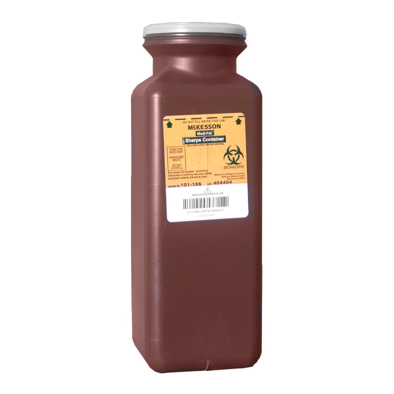 McKesson Sharps Container Red Base 10 H X 3-1/2 W X 3-1/2 D Inch Vertical Entry 0.425 Gallon (586912_CS) 20/CS