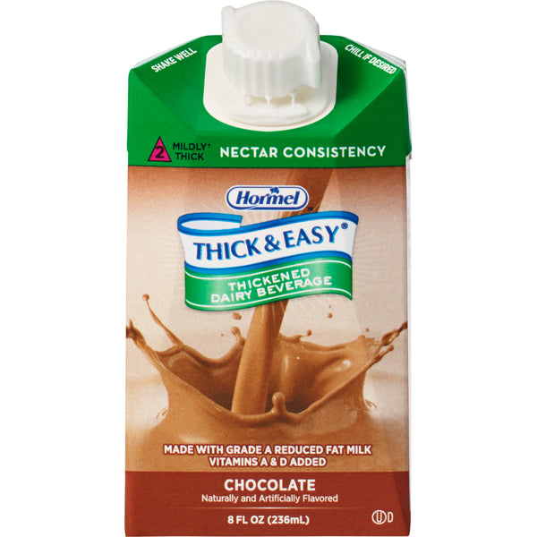 Thick & Easy® Dairy Thickened Beverage 8 oz. Carton Chocolate Flavor Liquid IDDSI Level 2 Mildly Thick (997938_CS) 27/CS