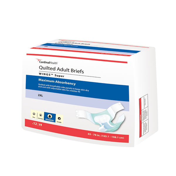 Wings™ Super Quilted Unisex Adult Incontinence Brief 2X-Large Disposable Heavy Absorbency (653192_CS) 4/CS