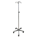 McKesson IV Stand Floor Stand 4 Hooks 5 Legs with Casters (1223673_EA) 1/EA