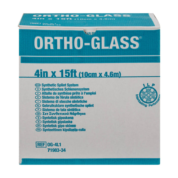 ORTHO-GLASS® Padded Splint Roll 4 Inch X 15 Foot Fiberglass White (282601_CS) 2/CS