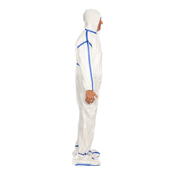 TrueCare Biomedix Cleanroom Coverall with Hood and Boot Covers Regular White Disposable Sterile (1149079_CS) 20/CS