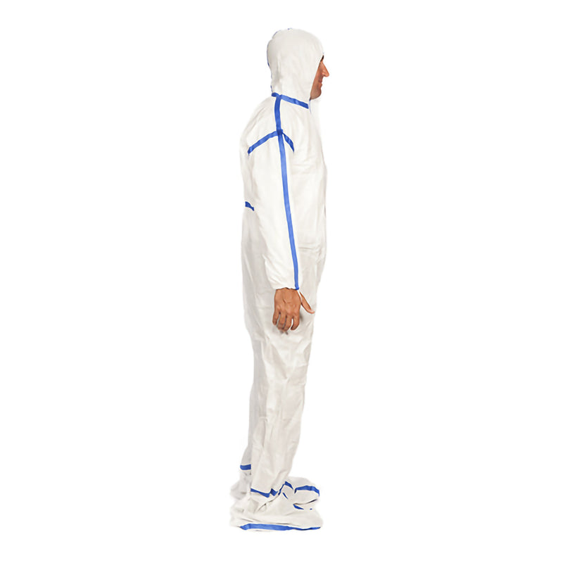 TrueCare Biomedix Cleanroom Coverall with Hood and Boot Covers Regular White Disposable Sterile (1149079_CS) 20/CS