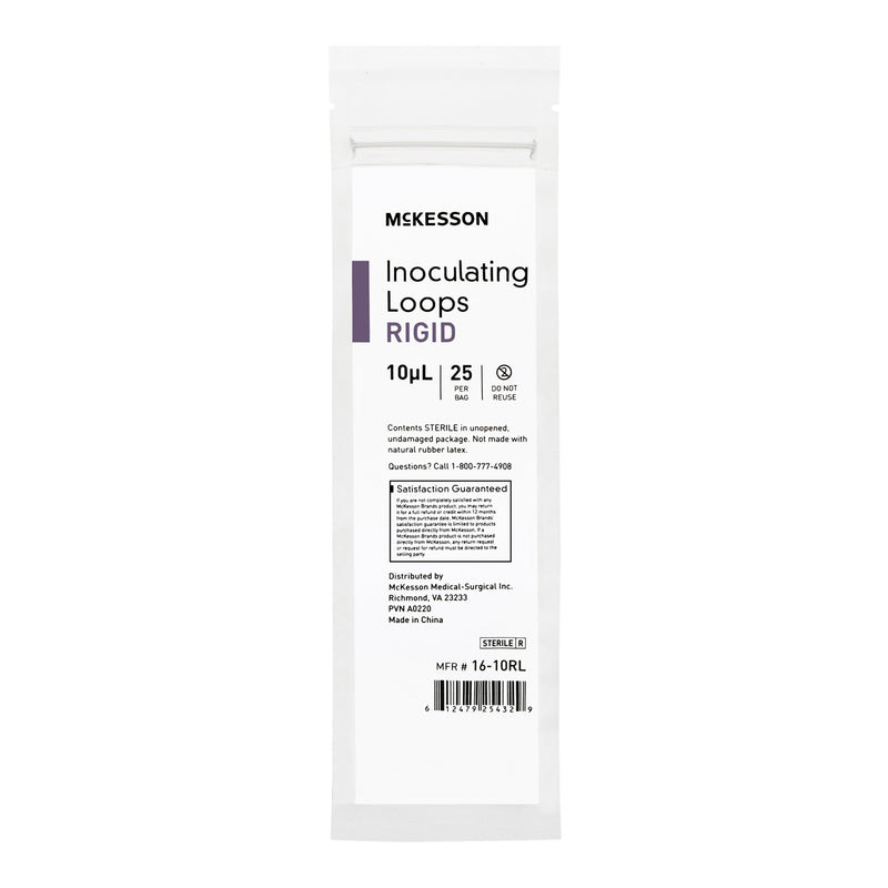 McKesson Inoculating Loop 10 µL Polystyrene Integrated Handle Sterile (1175310_BG) 25/BG