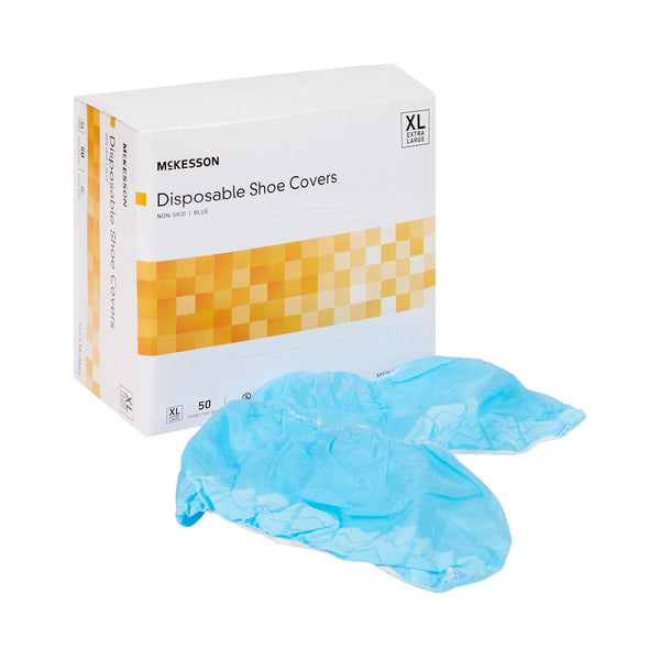 McKesson Shoe Cover X-Large Shoe High Nonskid Sole Blue NonSterile (852189_BX) 50/BX