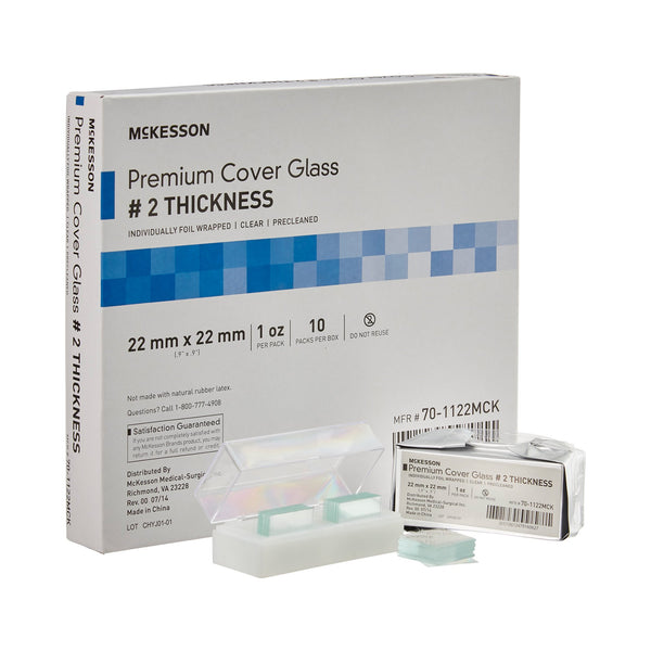 McKesson Cover Glass Square No. 2 Thickness 22 X 22 mm (938365_PK) 1/PK