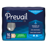 Prevail® Daily Underwear Male Adult Absorbent Underwear Pull On with Tear Away Seams X-Large Disposable Heavy Absorbency (1178182_CS) 64/CS