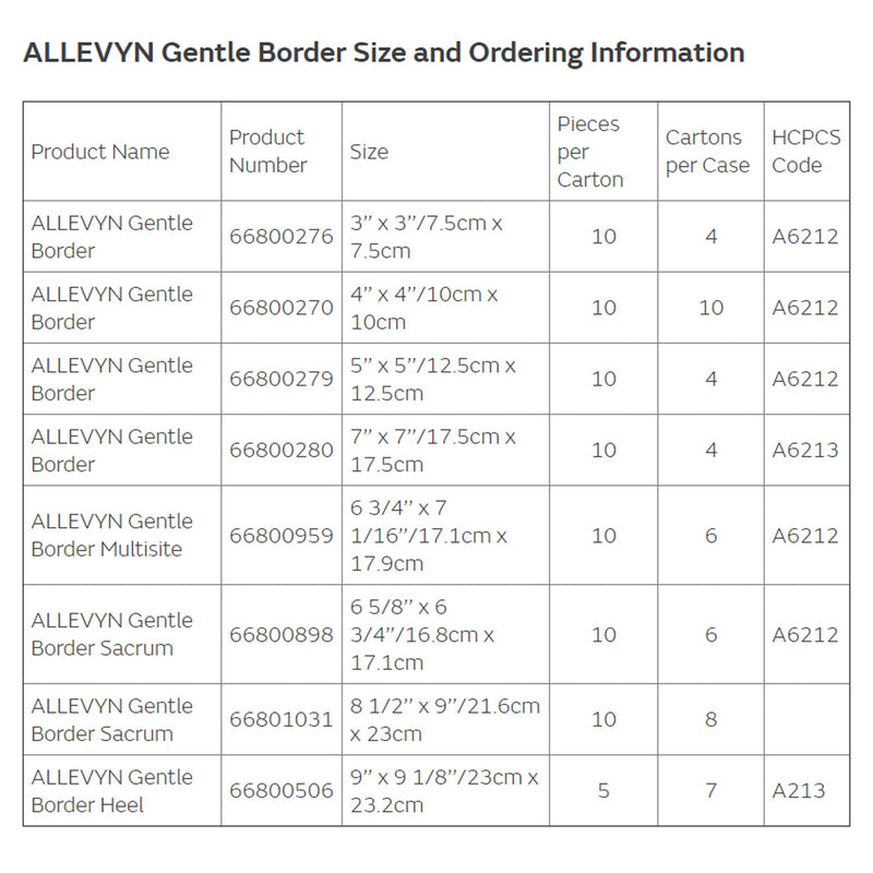 Allevyn Gentle Border Foam Dressing 3 X 3 Inch With Border Film Backing Silicone Gel Adhesive Square Sterile (665772_EA) 1/EA