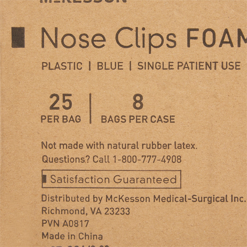 McKesson Nose Clip Foam, Disposable, Blue Plastic For Spirometer (1088134_CS) 200/CS