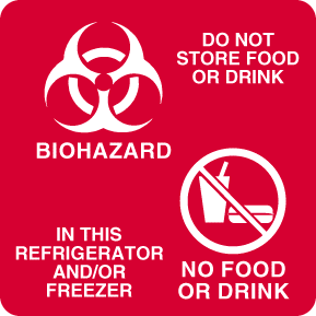 United Ad Label Magnetic Sign Caution Do Not Store Food Or Drink Biohazard In The Refrigerator and Or Freezer No Food No Drink (545952_EA) 1/EA