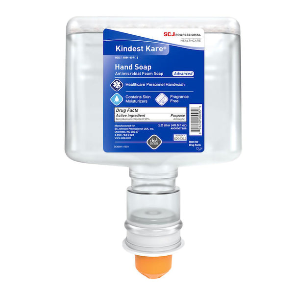 Kindest Kare® Advanced Antimicrobial Soap Foaming 1,200 mL Dispenser Refill Bottle Unscented (1119034_CS) 3/CS