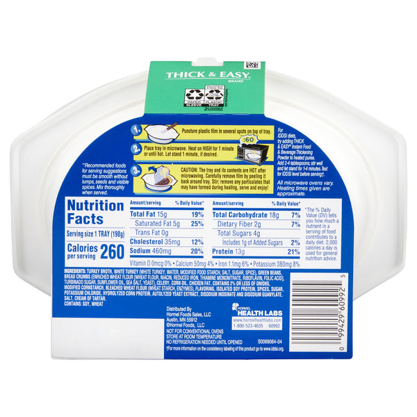 Thick & Easy® Purees Thickened Food 7 oz. Tray Turkey with Stuffing / Green Beans Flavor Puree IDDSI Level 2 Mildly Thick (797225_CS) 7/CS