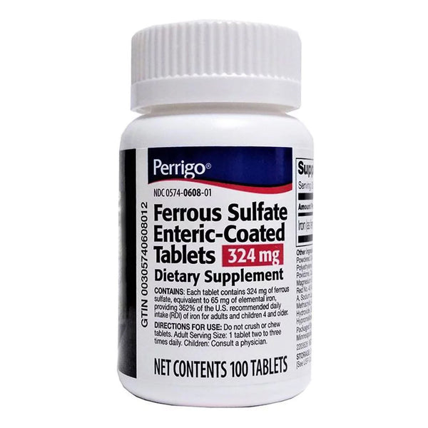 Perrigo Company Mineral Supplement Iron 324 mg Strength Tablet 100 per Bottle (552353_BT) 1/BT