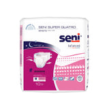 Seni® Super Quatro Unisex Adult Incontinence Brief Medium Disposable Heavy Absorbency (1163836_CS) 40/CS