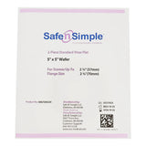 Safe n Simple™ Ostomy Barrier Trim to Fit, Standard Wear Flexible Tape 70 mm Flange Up to 2-1/4 Inch Opening 5 X 5 Inch (1243979_BX) 10/BX