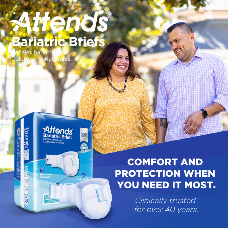 Attends® Bariatric Unisex Adult Incontinence Brief 2X-Large Disposable Heavy Absorbency (950227_BG) 12/BG