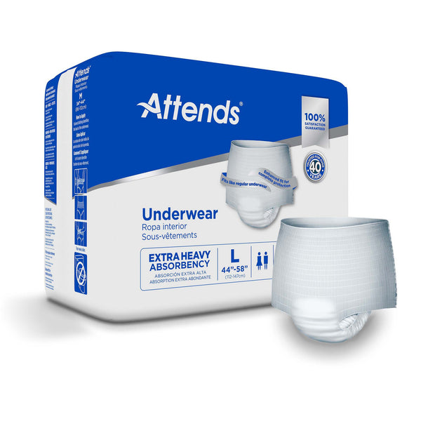 Attends® Care Unisex Adult Absorbent Underwear Pull On with Tear Away Seams Large Disposable Heavy Absorbency (771657_BG) 18/BG