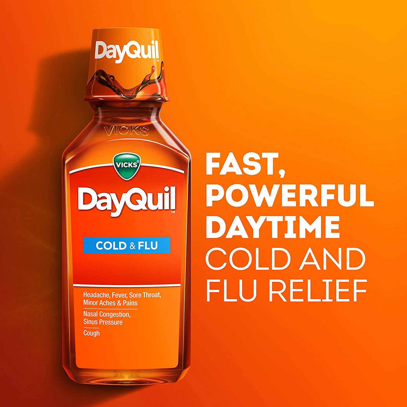 DayQuil® Cold & Flu Cold and Cough Relief 325 mg - 10 mg - 5 mg / 15 mL Strength Liquid 8 oz. (829815_EA) 1/EA