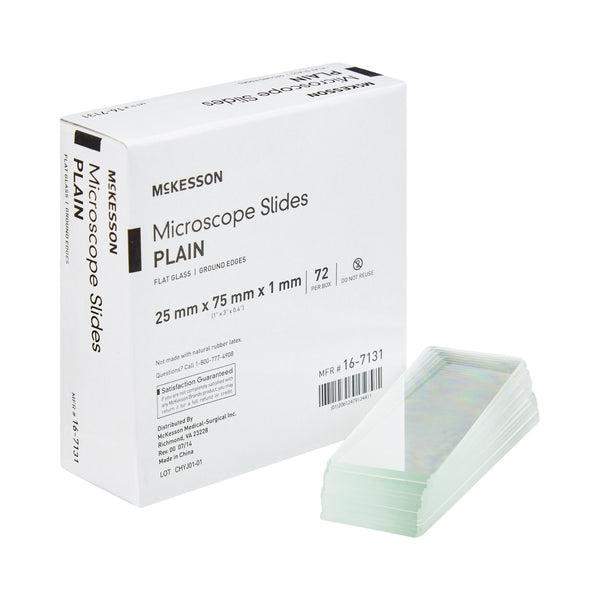 McKesson Microscope Slide 1 X 3 Inch X 1 mm Plain (464497_CS) 20/CS