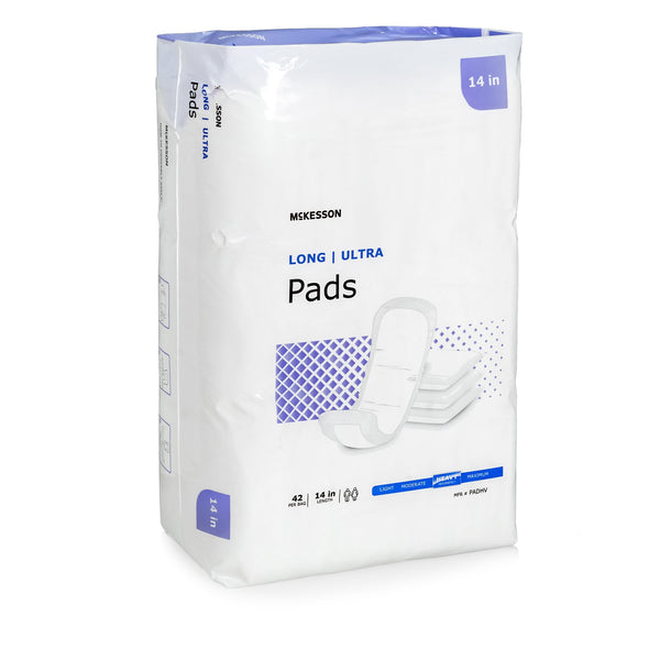 McKesson Ultra Bladder Control Pad 14 Inch Length Heavy Absorbency Polymer Core One Size Fits Most (884157_CS) 4/CS